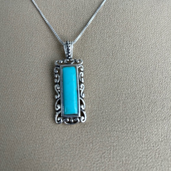 925 Silver & Turquoise Pendant (only) NWOT - Picture 2 of 4
